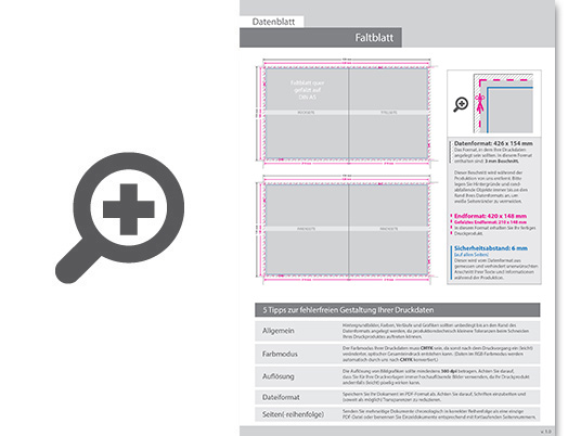 Product Bild hochglanz-uv-lack_faltblatt__gefalzt_auf_din_a5_quer__vertikaler_mittelfalz__4-seitig